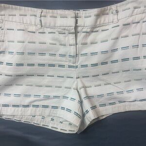 LOFT Cream Shorts with Blue and Tan Accents